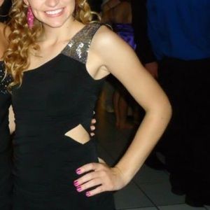 Black one shoulder dress